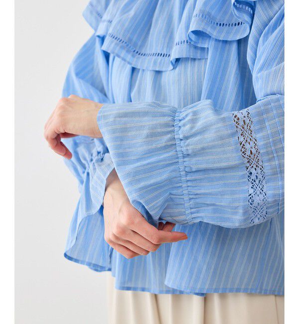 Rope&rsquo;Picnic「お着軽シャツシリーズ レース使い2WAYオフショルシアーブラウス/接触冷感・通気性」|シャツ・ブラウス|