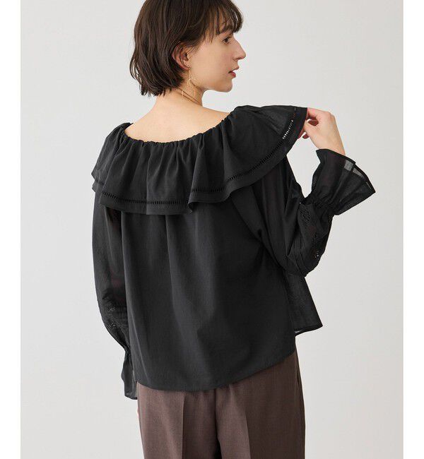 Rope&rsquo;Picnic「お着軽シャツシリーズ レース使い2WAYオフショルシアーブラウス/接触冷感・通気性」|シャツ・ブラウス|