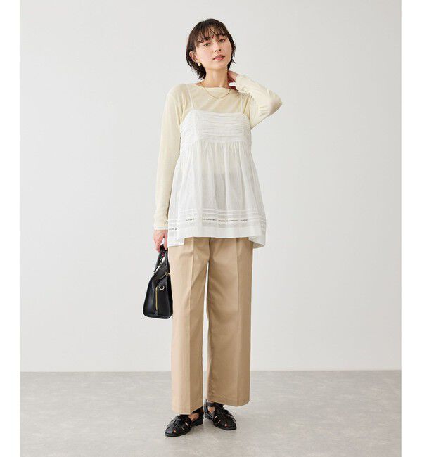 Rope&rsquo;Picnic「お着軽シャツシリーズ シアーレイヤードキャミソールブラウス/接触冷感・通気性」|シャツ・ブラウス|