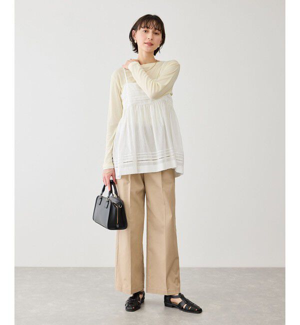 Rope&rsquo;Picnic「お着軽シャツシリーズ シアーレイヤードキャミソールブラウス/接触冷感・通気性」|シャツ・ブラウス|