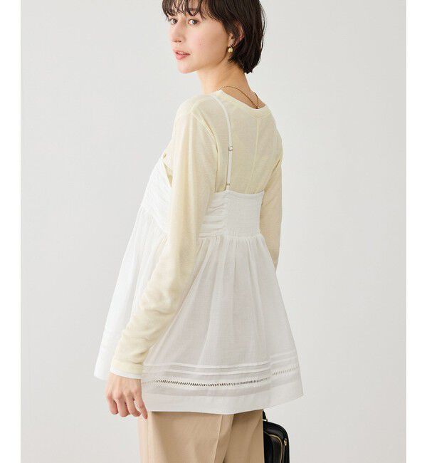 Rope&rsquo;Picnic「お着軽シャツシリーズ シアーレイヤードキャミソールブラウス/接触冷感・通気性」|シャツ・ブラウス|