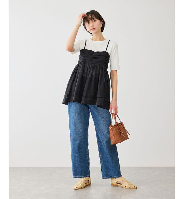 Rope&rsquo;Picnic「お着軽シャツシリーズ シアーレイヤードキャミソールブラウス/接触冷感・通気性」|シャツ・ブラウス|