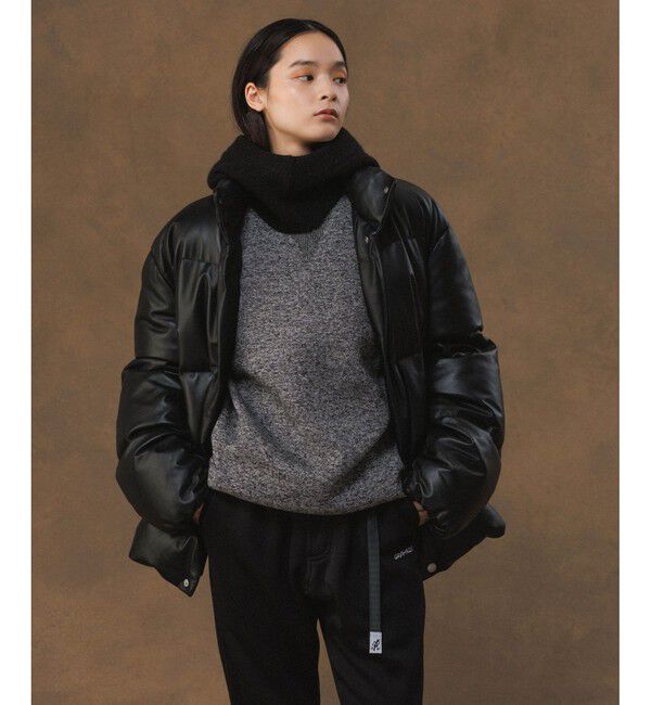 ADAM ET ROPE'「《別注》【AVIREX for ADAM ET ROPE'】レザーダウンジャケット」|ダウン|