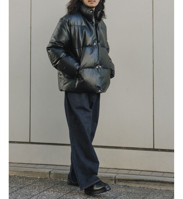 ADAM ET ROPE'「《別注》【AVIREX for ADAM ET ROPE'】レザーダウンジャケット」|ダウン|