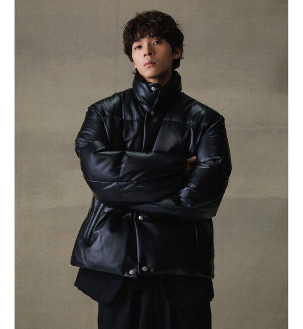 ADAM ET ROPE'「《別注》【AVIREX for ADAM ET ROPE'】レザーダウンジャケット」|ダウン|