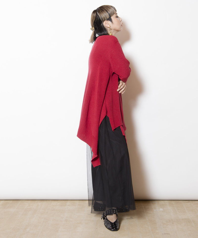  「イレギュラーヘムロングニットプルオーバー」|ニット・セーター|