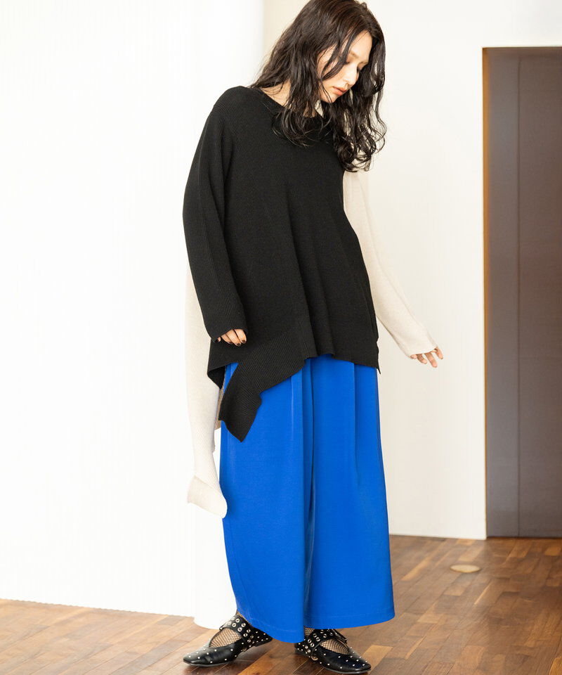  「イレギュラーヘムロングニットプルオーバー」|ニット・セーター|