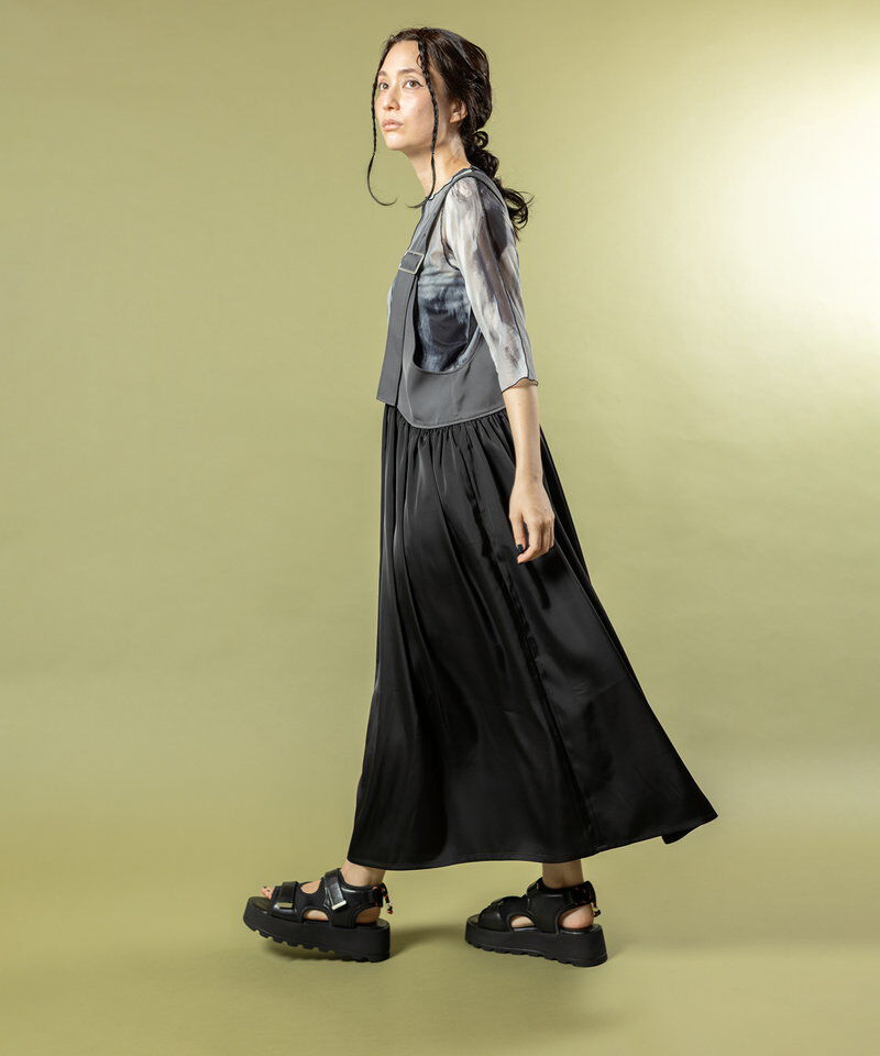  「ギャザーサロペットワンピース」|ワンピース|