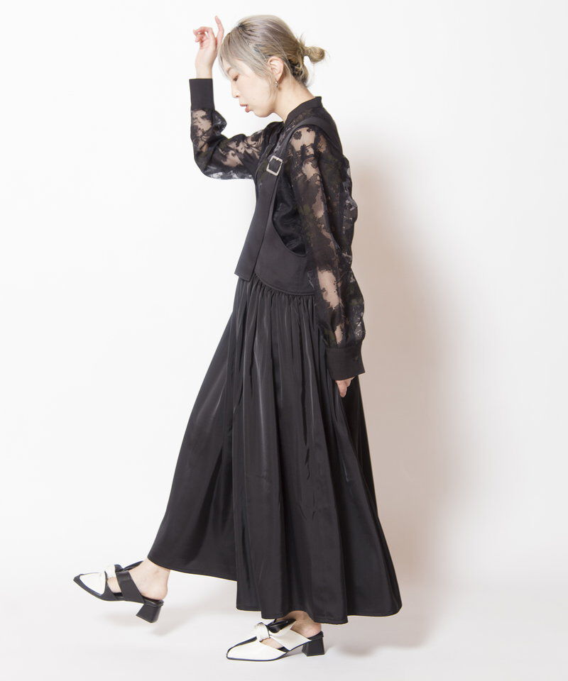  「ギャザーサロペットワンピース」|ワンピース|