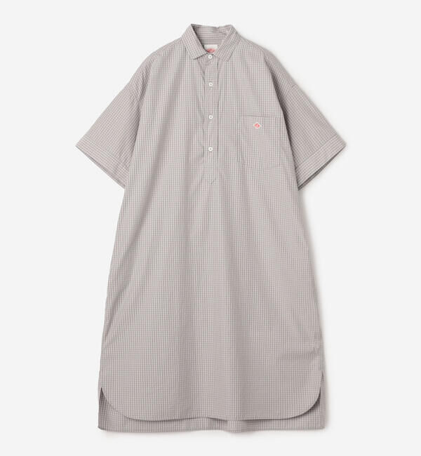 DANTON「DANTON | コットンポプリン 半袖シャツワンピース PLAID WOMEN」|ワンピース|
