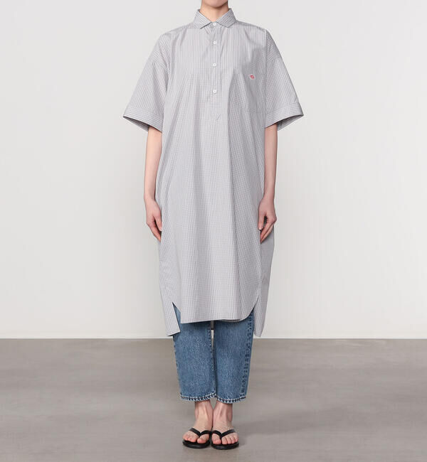 DANTON「DANTON | コットンポプリン 半袖シャツワンピース PLAID WOMEN」|ワンピース|