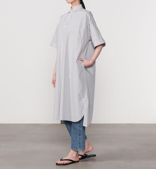 DANTON「DANTON | コットンポプリン 半袖シャツワンピース PLAID WOMEN」|ワンピース|
