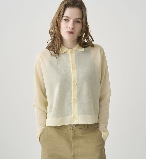 ORCIVAL「ORCIVAL | ジャガード 衿付きニットカーディガン WOMEN」|ニット・セーター|YELLOW系1