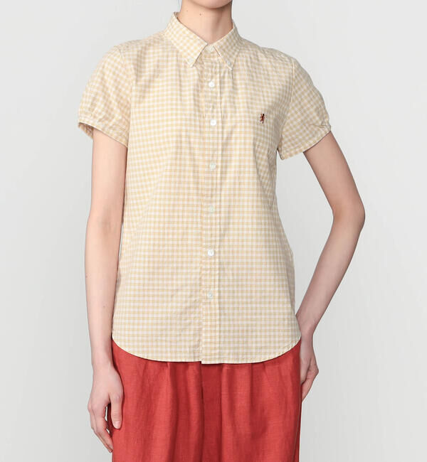 GYMPHLEX「Gymphlex | コットンタイプライター フレンチスリーブシャツ WOMEN」|シャツ・ブラウス|YELLOW系1