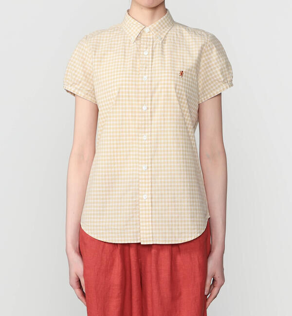 GYMPHLEX「Gymphlex | コットンタイプライター フレンチスリーブシャツ WOMEN」|シャツ・ブラウス|