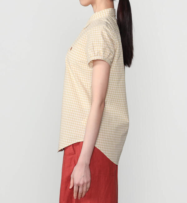 GYMPHLEX「Gymphlex | コットンタイプライター フレンチスリーブシャツ WOMEN」|シャツ・ブラウス|