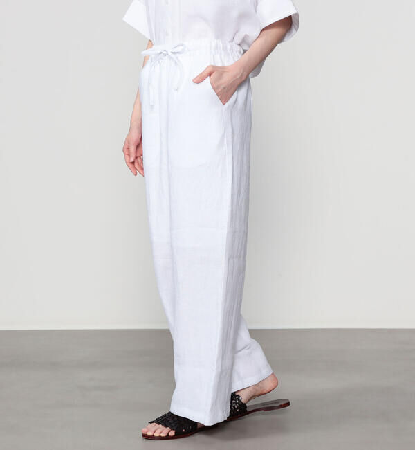  「eunoia | リネンギャザーパンツ WOMEN」|チノ|