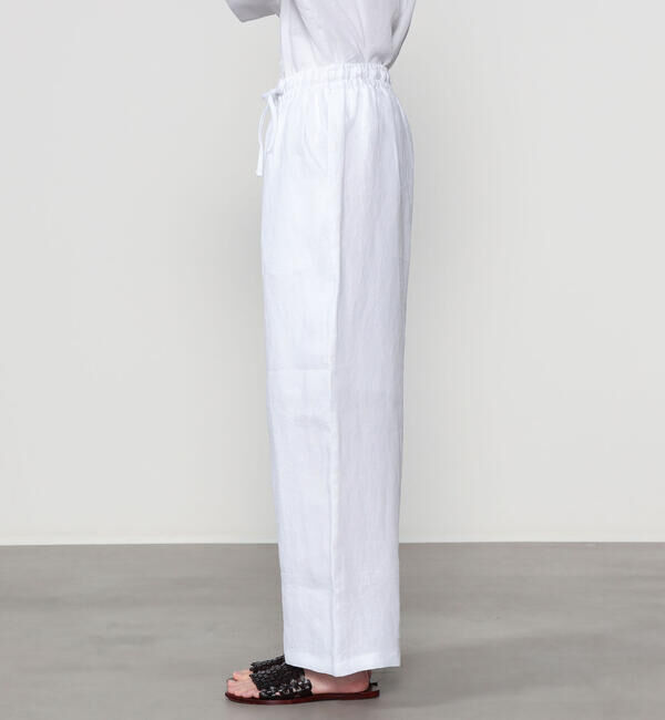  「eunoia | リネンギャザーパンツ WOMEN」|チノ|