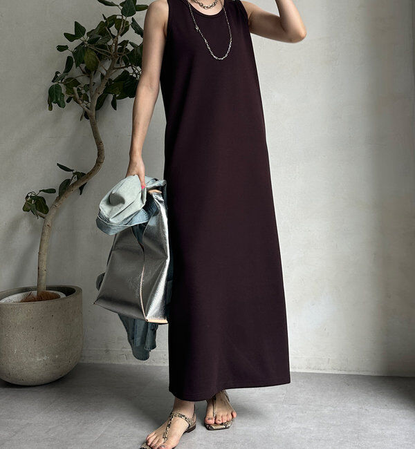  「【全骨格細見え】ブークレーダンボールタンクワンピース」|ワンピース|ブラウン