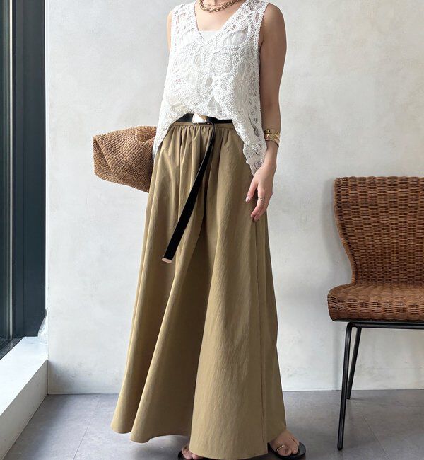  「【WEB限定】ギャザーフレアスカート」|スカート|