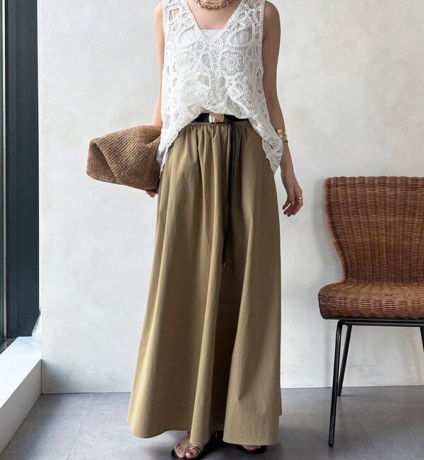  「【WEB限定】ギャザーフレアスカート」|スカート|