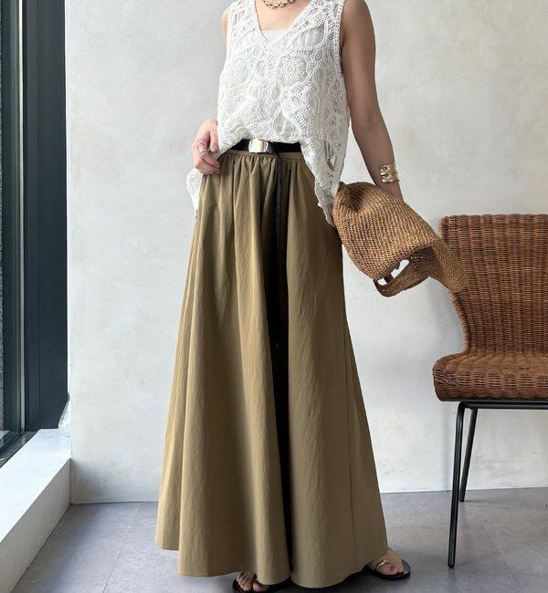  「【WEB限定】ギャザーフレアスカート」|スカート|