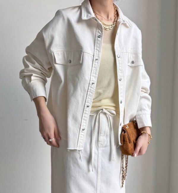  「【セットアップ可能】デニムショートシャツ」|シャツ・ブラウス|