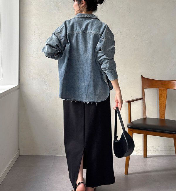  「【セットアップ可能】デニムショートシャツ」|シャツ・ブラウス|