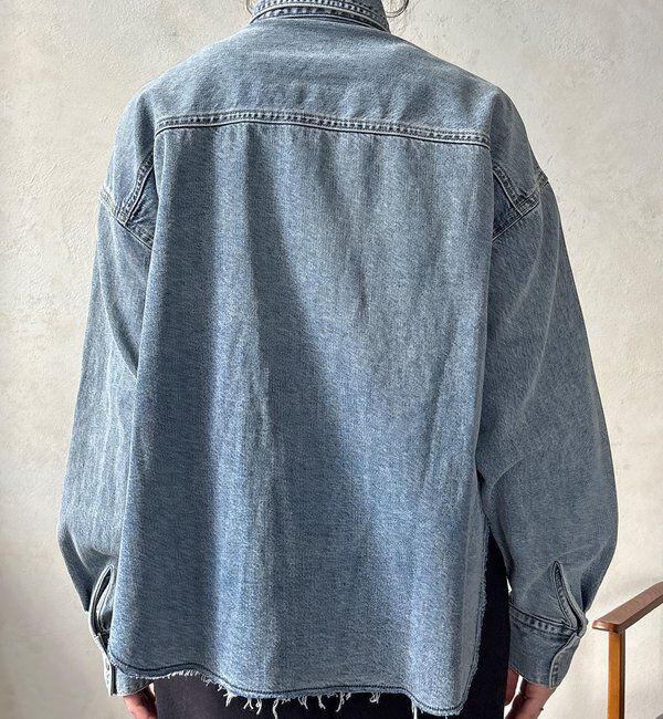  「【セットアップ可能】デニムショートシャツ」|シャツ・ブラウス|