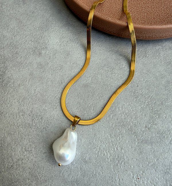  「変形1つパールネックレス」|ネックレス|