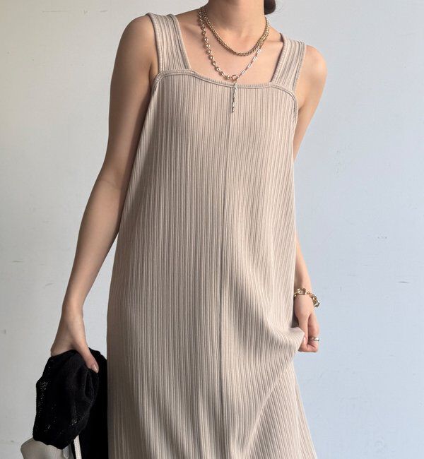  「【WEB限定】前後2WAYリブタンクワンピース」|ワンピース|