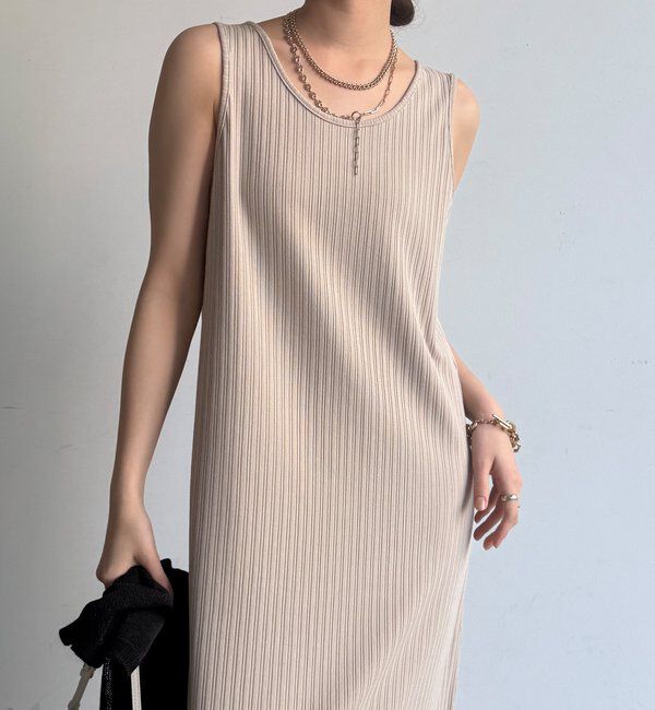  「【WEB限定】前後2WAYリブタンクワンピース」|ワンピース|