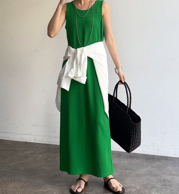  「【WEB限定】前後2WAYリブタンクワンピース」|ワンピース|