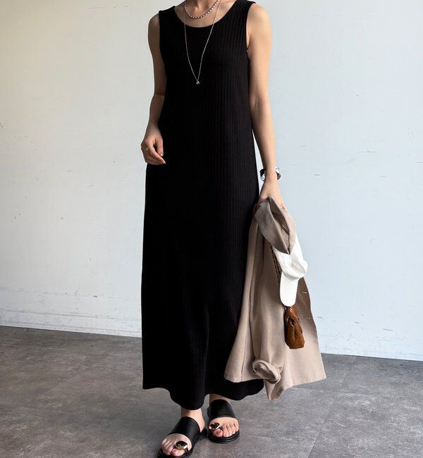  「【WEB限定】前後2WAYリブタンクワンピース」|ワンピース|