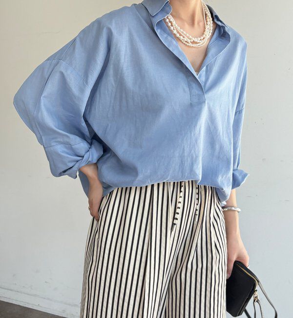  「シアーリネンスキッパーシャツ」|シャツ・ブラウス|