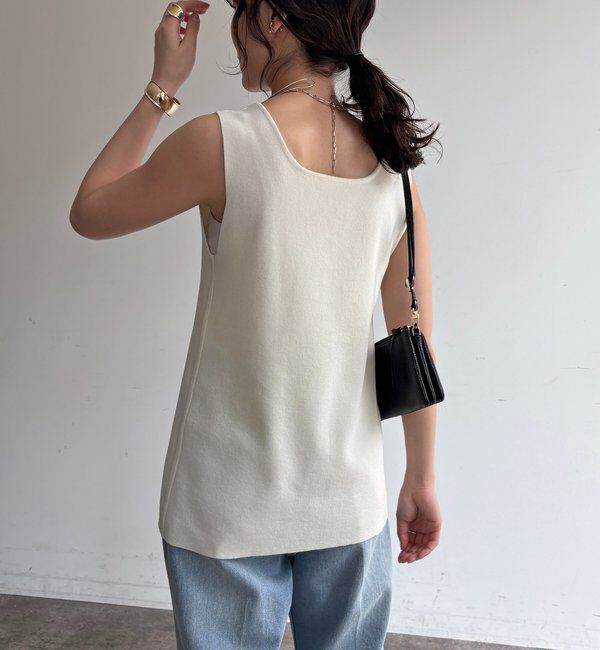  「フロントボタンスクエアニットタンク」|ニット・セーター|