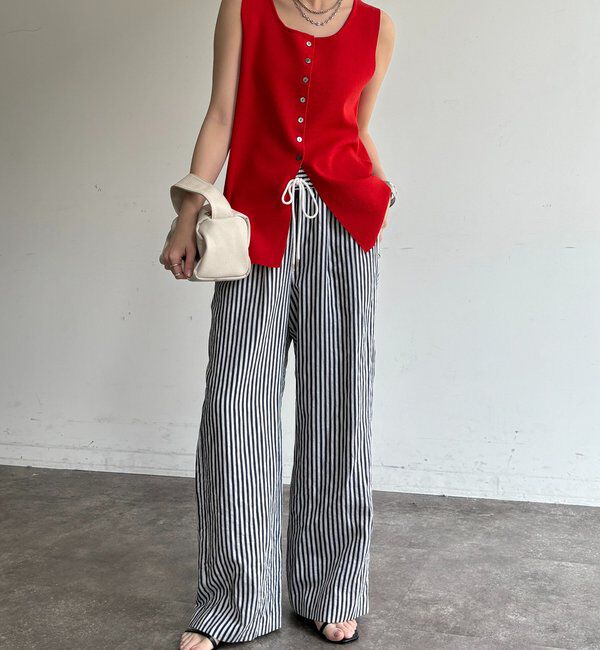  「フロントボタンスクエアニットタンク」|ニット・セーター|