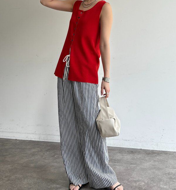  「フロントボタンスクエアニットタンク」|ニット・セーター|