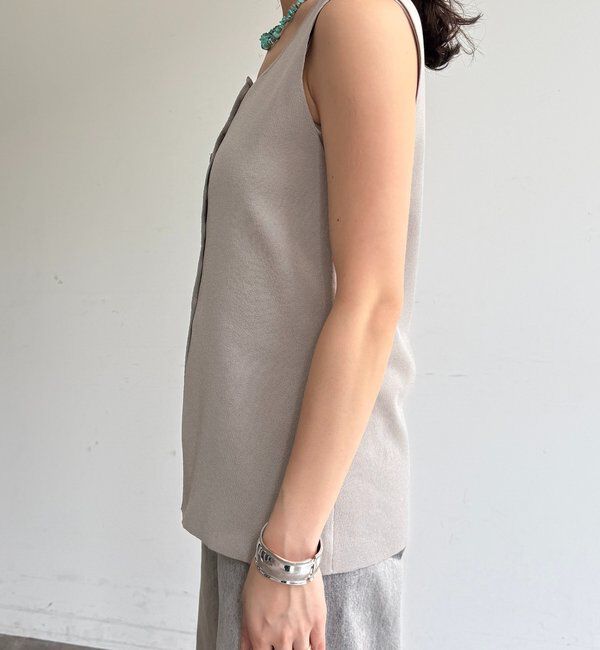  「フロントボタンスクエアニットタンク」|ニット・セーター|