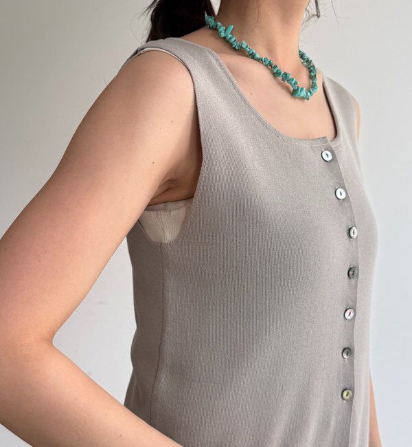  「フロントボタンスクエアニットタンク」|ニット・セーター|