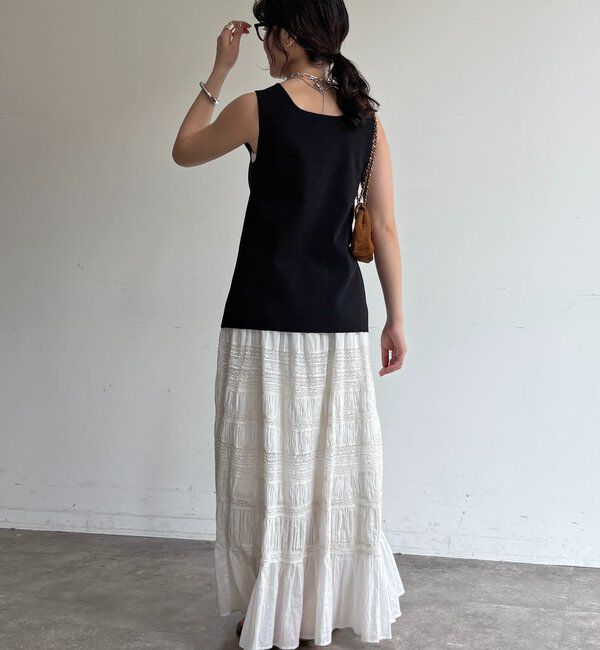  「フロントボタンスクエアニットタンク」|ニット・セーター|