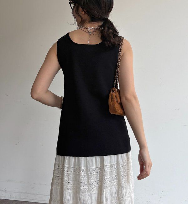  「フロントボタンスクエアニットタンク」|ニット・セーター|