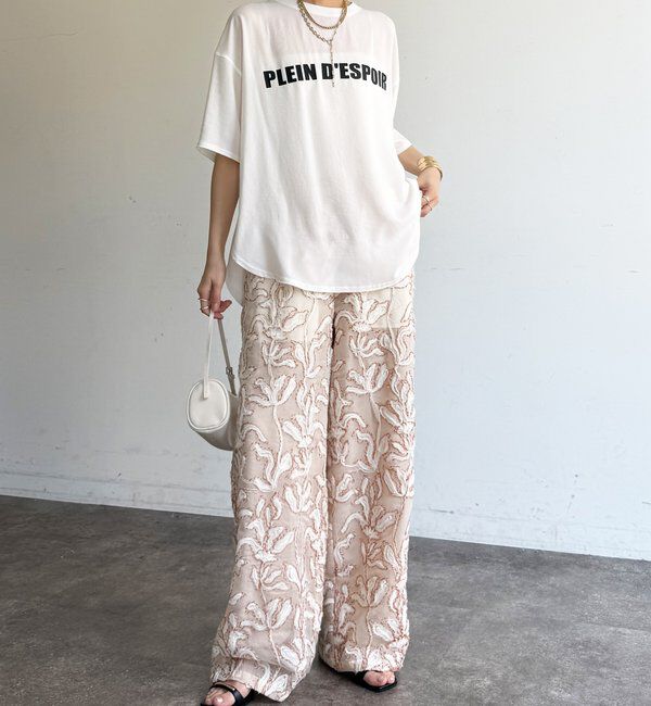  「【WEB限定】ジャガード刺繍イージーパンツ」|チノ|