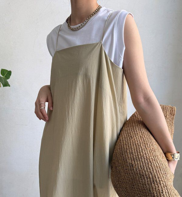  「【SAKURA企画】裾ギャザー切替キャミワンピース」|ワンピース|