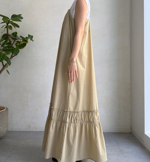  「【SAKURA企画】裾ギャザー切替キャミワンピース」|ワンピース|