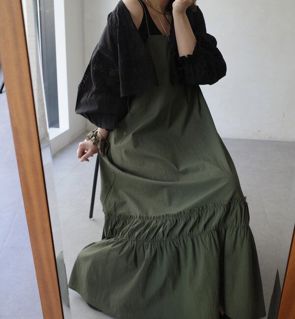  「【SAKURA企画】裾ギャザー切替キャミワンピース」|ワンピース|