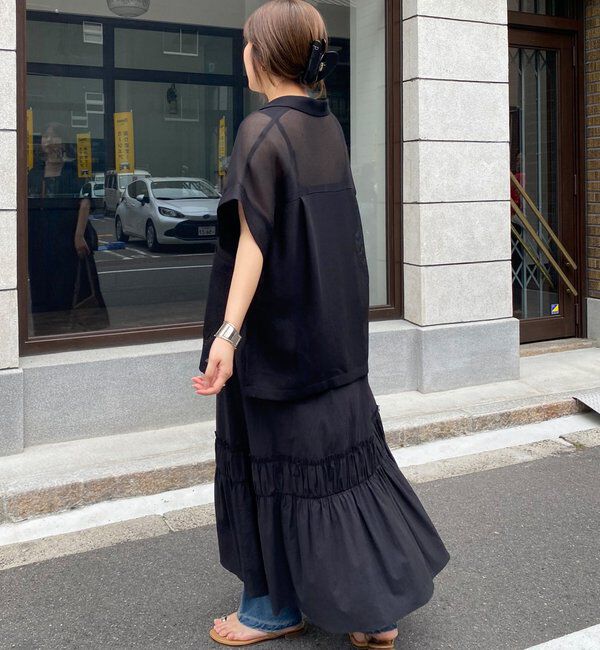  「【SAKURA企画】裾ギャザー切替キャミワンピース」|ワンピース|