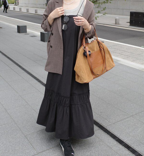  「【SAKURA企画】裾ギャザー切替キャミワンピース」|ワンピース|