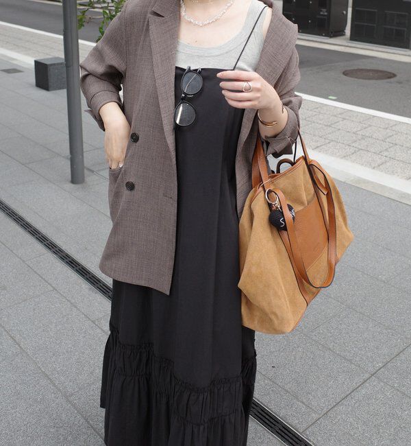  「【SAKURA企画】裾ギャザー切替キャミワンピース」|ワンピース|