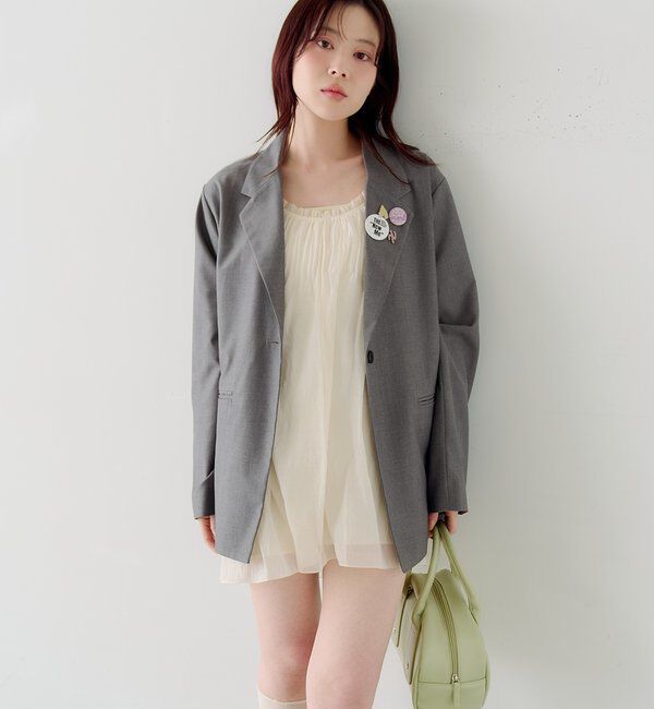  「【バッジ４点SET/ロングシーズン◎】バッジ付きジャケット」|テーラードジャケット|